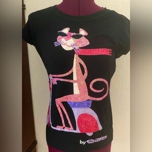 PINKO Designer Special Addition Pink Panther Sequin Top Shirt Size Small